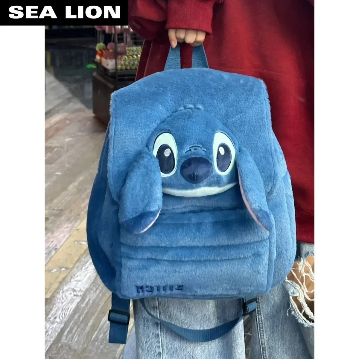 Disney Backpack Stitch Cartoon Cute Student School Bag Large Capacity Laptop Bag Kawaii Backpack Plush Backpack bags for women