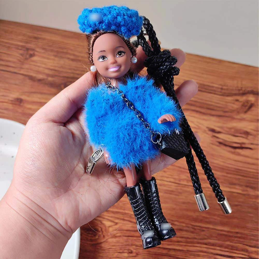 

Милый корейский черный кожа африканская кукла принцессы Баби кулон брелок 1/12 BJD модная маленькая ароматная ветровая кукла изысканный брелок