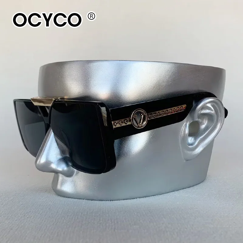 Vintage Quadratische männer Sonnenbrille Marke Designer Brief V Sonnenbrille Frauen Fahren Gläser UV400 Brillen – Detail 3