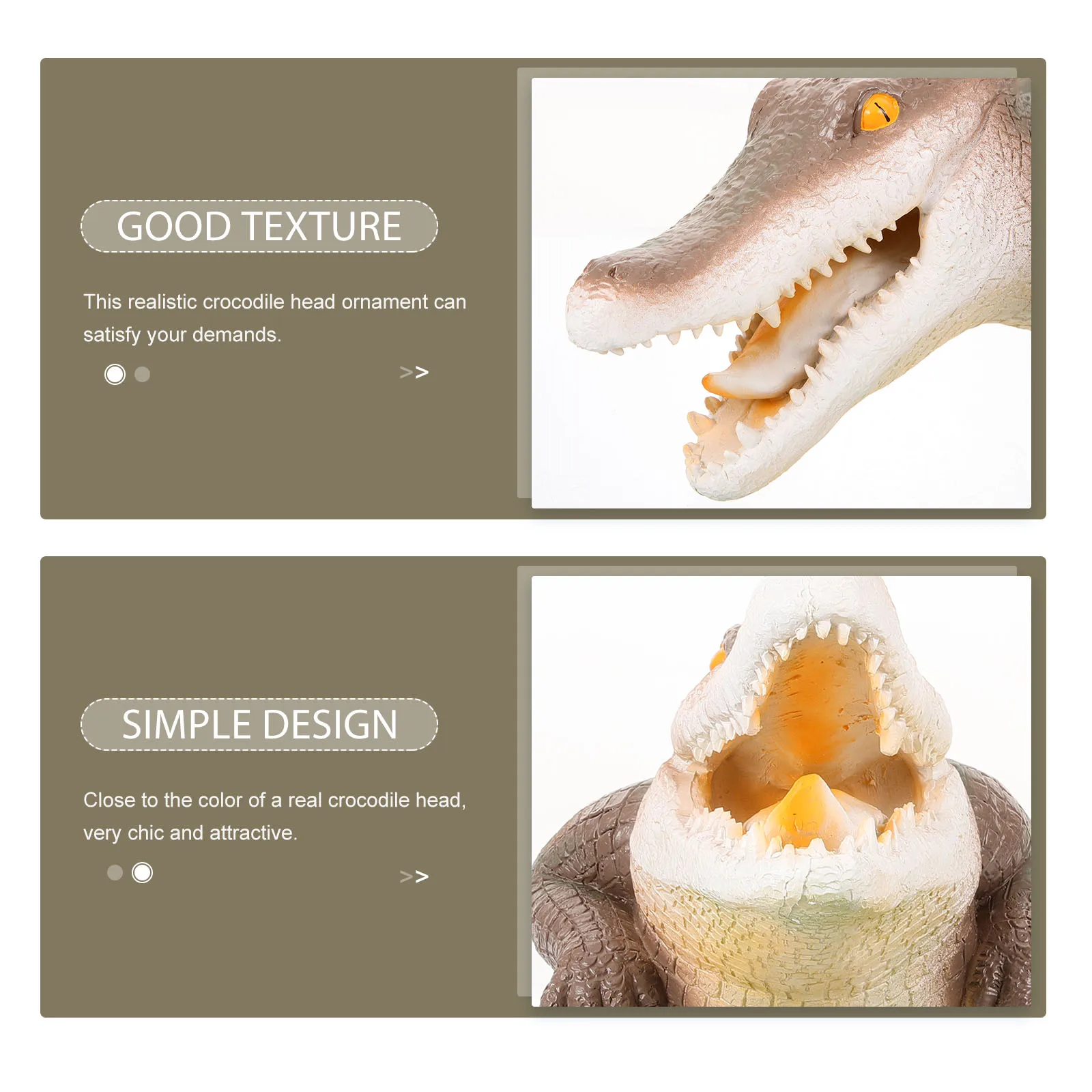 

Lightweight Realistic Crocodile Head Ornament Floating Pond Animal Decor Patio Pool Decoration Animal Craft Pond Animals