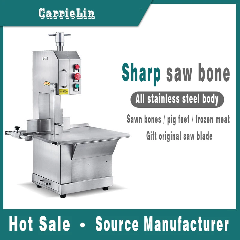 Desktop Commercial Bone Cutter Household Electric Bone Sawing Machine Trotter Steak Kitchen Frozen Meat Cut Equipment 220V