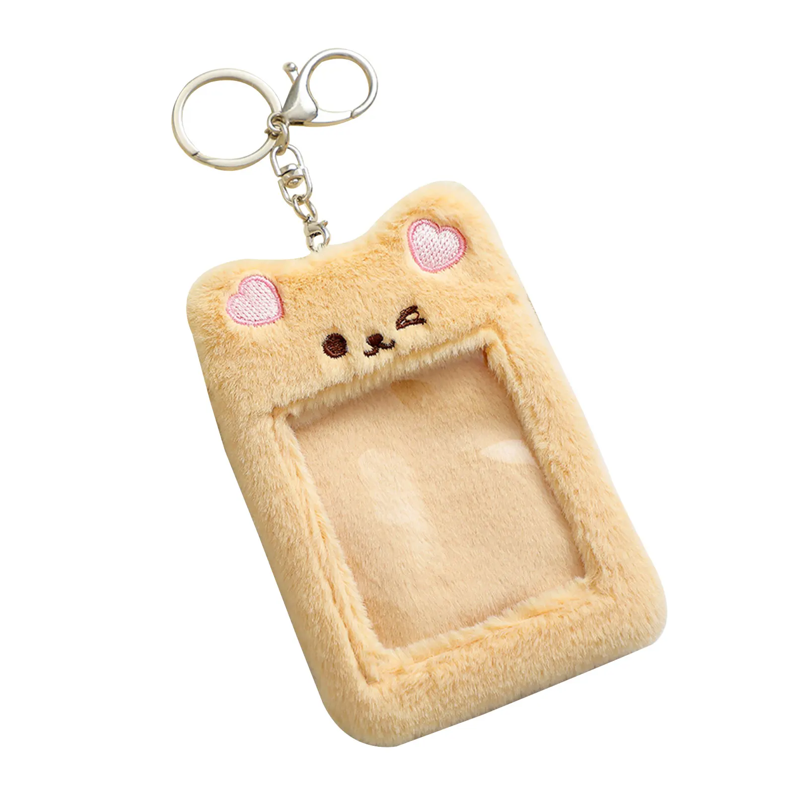 Estojo protetor com chaveiro macio do luxuoso para crianças, suporte do fotocard, exposição bonito, papelaria dos desenhos animados, anti risco, presente da coleção