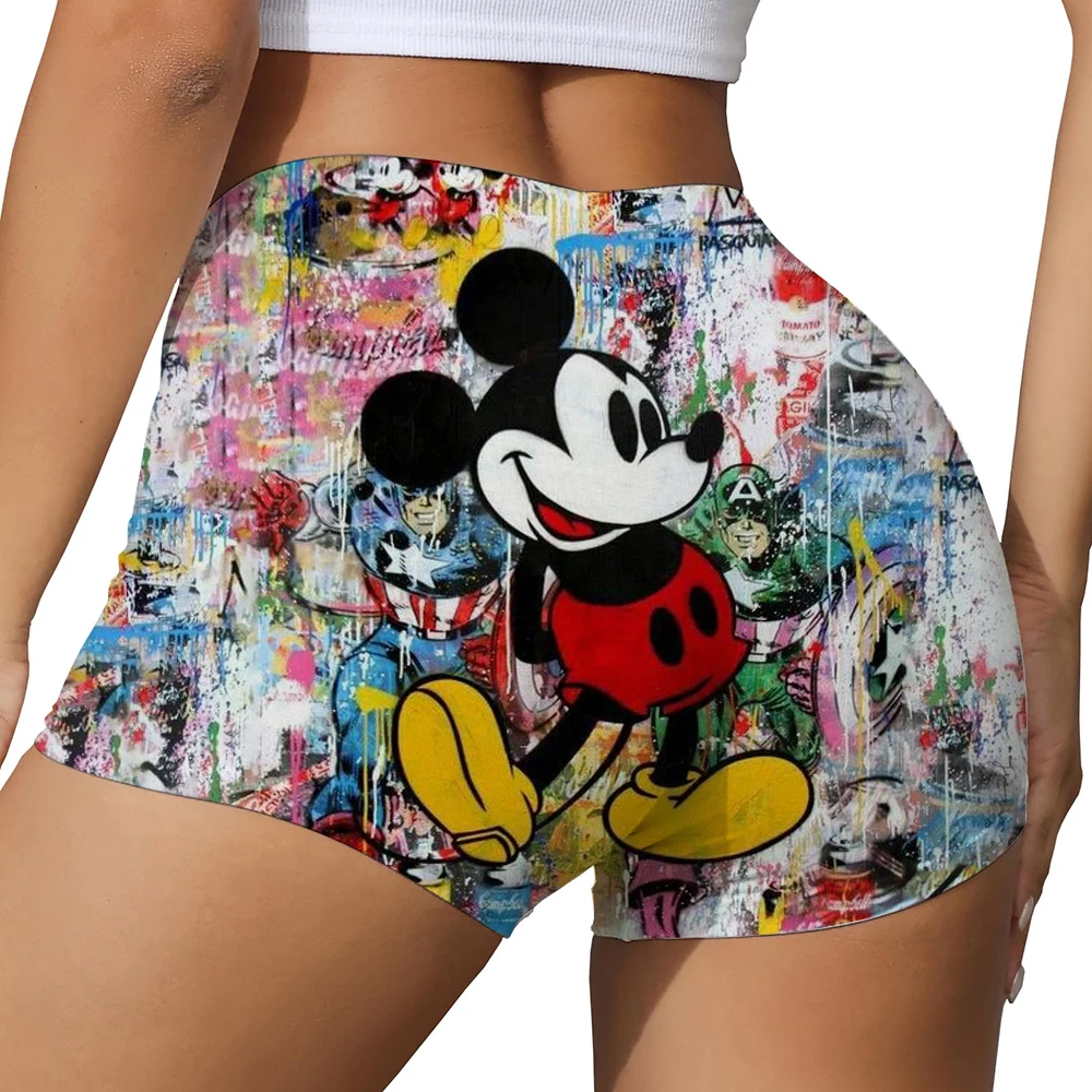 Pantaloncini da yoga da donna corti Topolino Minnie a pois con motivo a fiocco Pantaloni da palestra per motociclisti da pallavolo