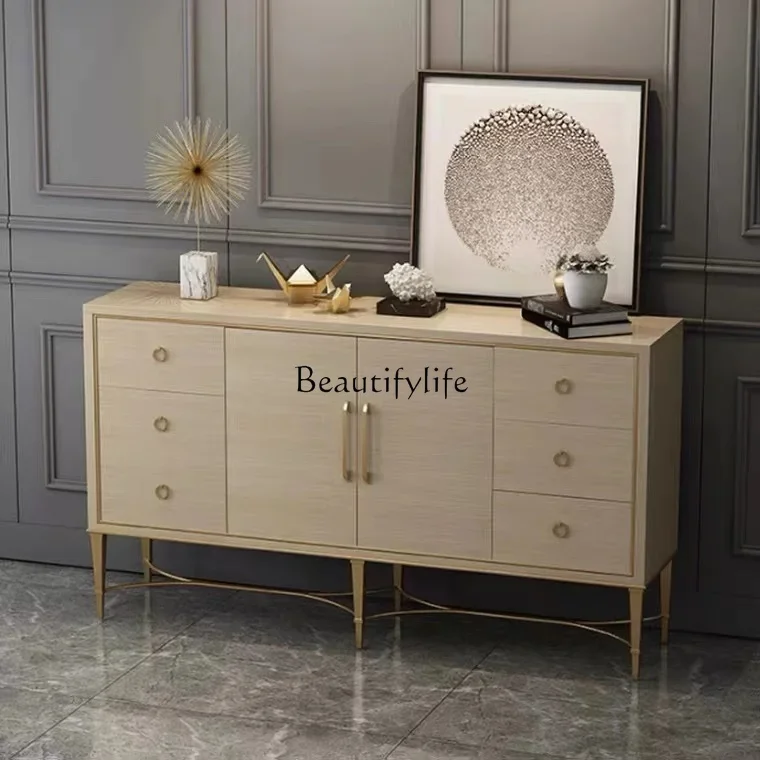 

0202 American light luxury door cabinet Modern entrance hall cabinet Living room solid wood wall partition cabinet