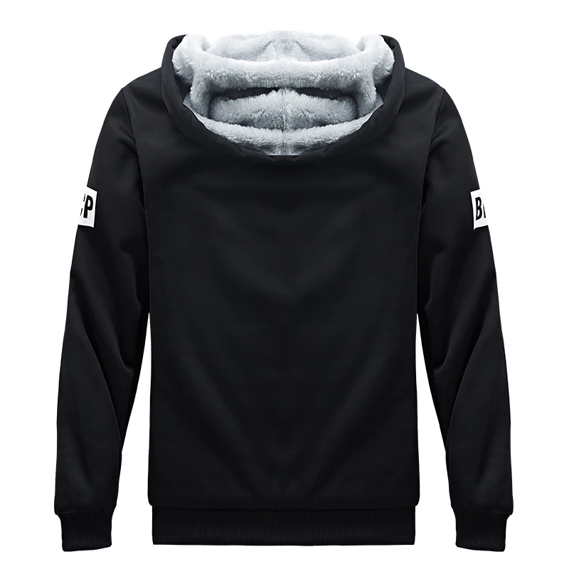 Wolf Czuadlte2024New Winter Men's Sports Set Casual Pants Hooded Sweater Youth Large Plus Plush Thickened Cardigan Two Piece Set - Image 4