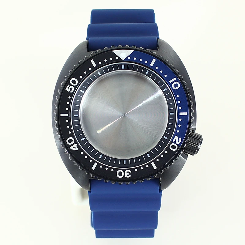 

45mm Watch Case With Chapter Ring Rubber Strap Sapphire Glass For Seiko NH35 NH36 NH34 Movement 28.5mm Dial Modified SKX Parts