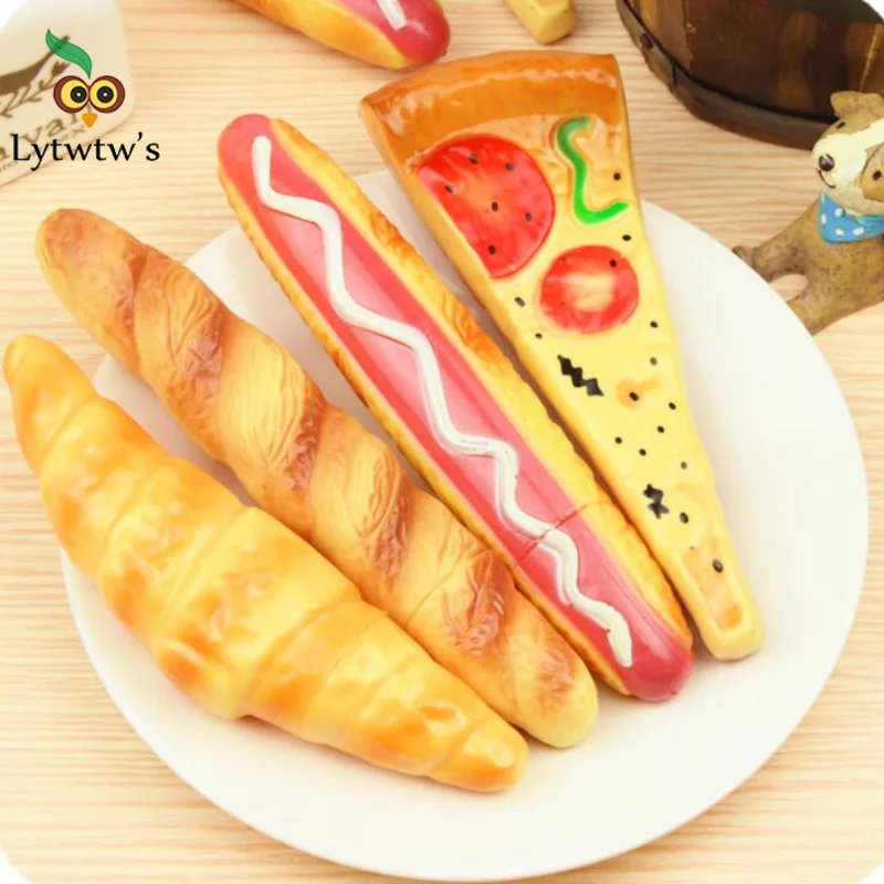 1 Piece Lytwtw's Cute Kawaii Pizza Hot Dog Bread Stationery Creative Ballpoint Pen Office School Supply novelty funny lovely