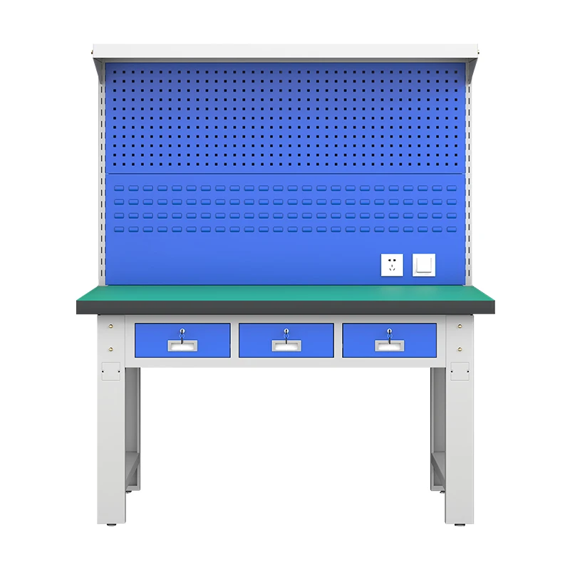 High Load Capacity Steel Workbench with Pegboard for Heavy Machinery Workshop
