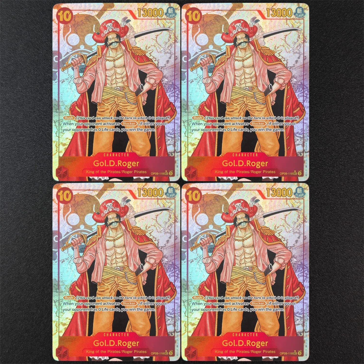 DIY Proxy One Piece Englisch OP09-118 Gol.D.Roger Alternative Art Manga Wanted Poster SEC Charakter Rot Spielkarten-Sammlung Spielzeug