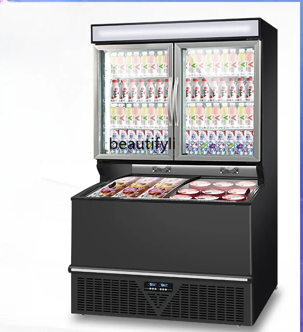 Convenience Store Commercial Supermarket Freezer Ice Cream Outstretched Cabinet Freeze Storage Integrated Display Cabinet