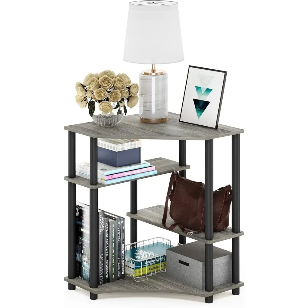 

Компактный компьютерный стол с отделкой под французский дуб и полками для хранения, идеально подходит для игр, домашнего офиса и спальни, компактный дизайн для экономии пространства