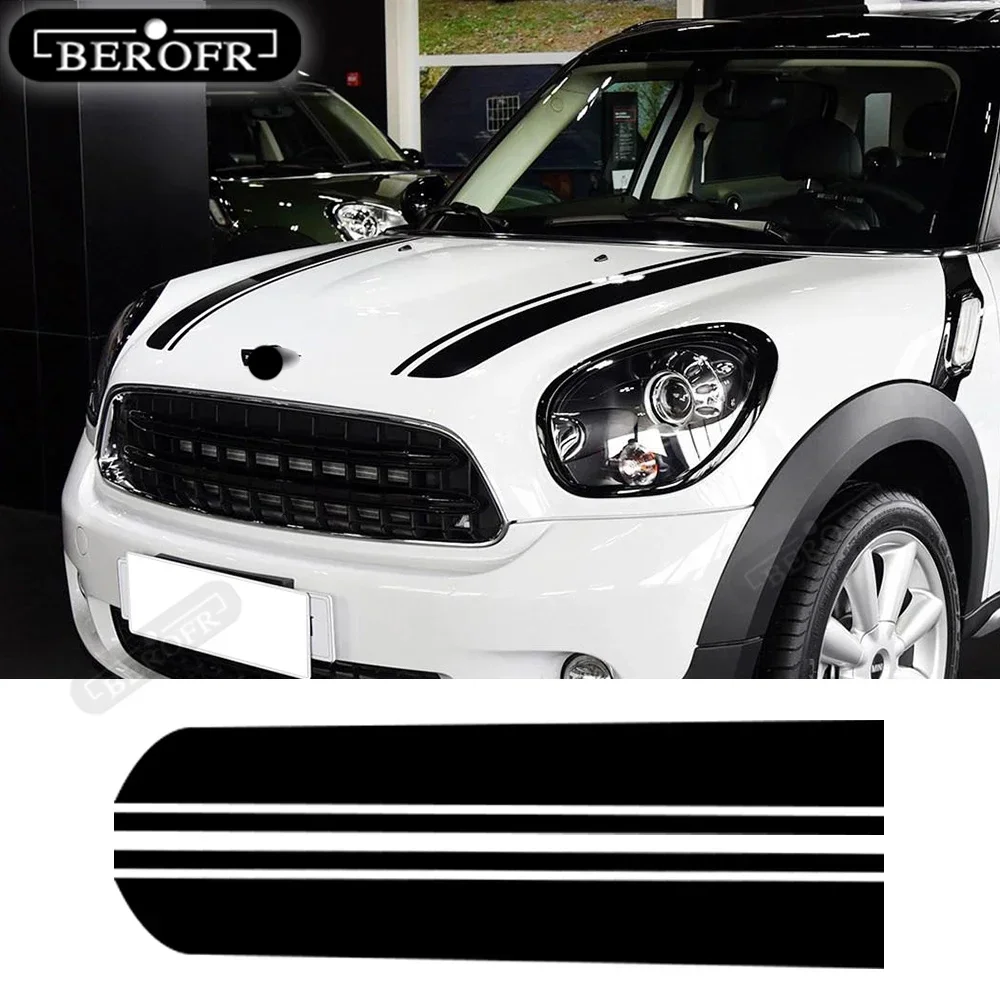 

Hood Decal Bonnet Racing Stripes Engine Cover Vinyl Decal Stickers For BMW Mini Cooper Countryman R60 Clubman R55 2010-2016