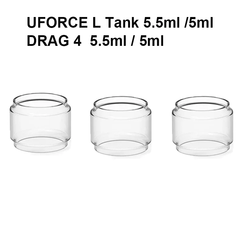 

3PCS Bubble Glass Tank for VOOPOO UFORCE L Tank DRAG 4 5.5ml /5ml Replacement Mini Glass Tank Container