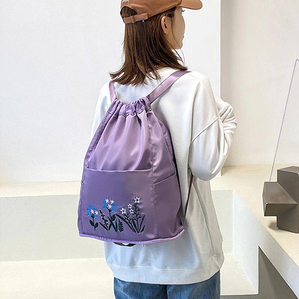 Bolsas de viaje multifuncionales para Fitness, mochila plegable portátil de gran capacidad con cordón, duradera, para mujer, Camping, correr, ir de compras