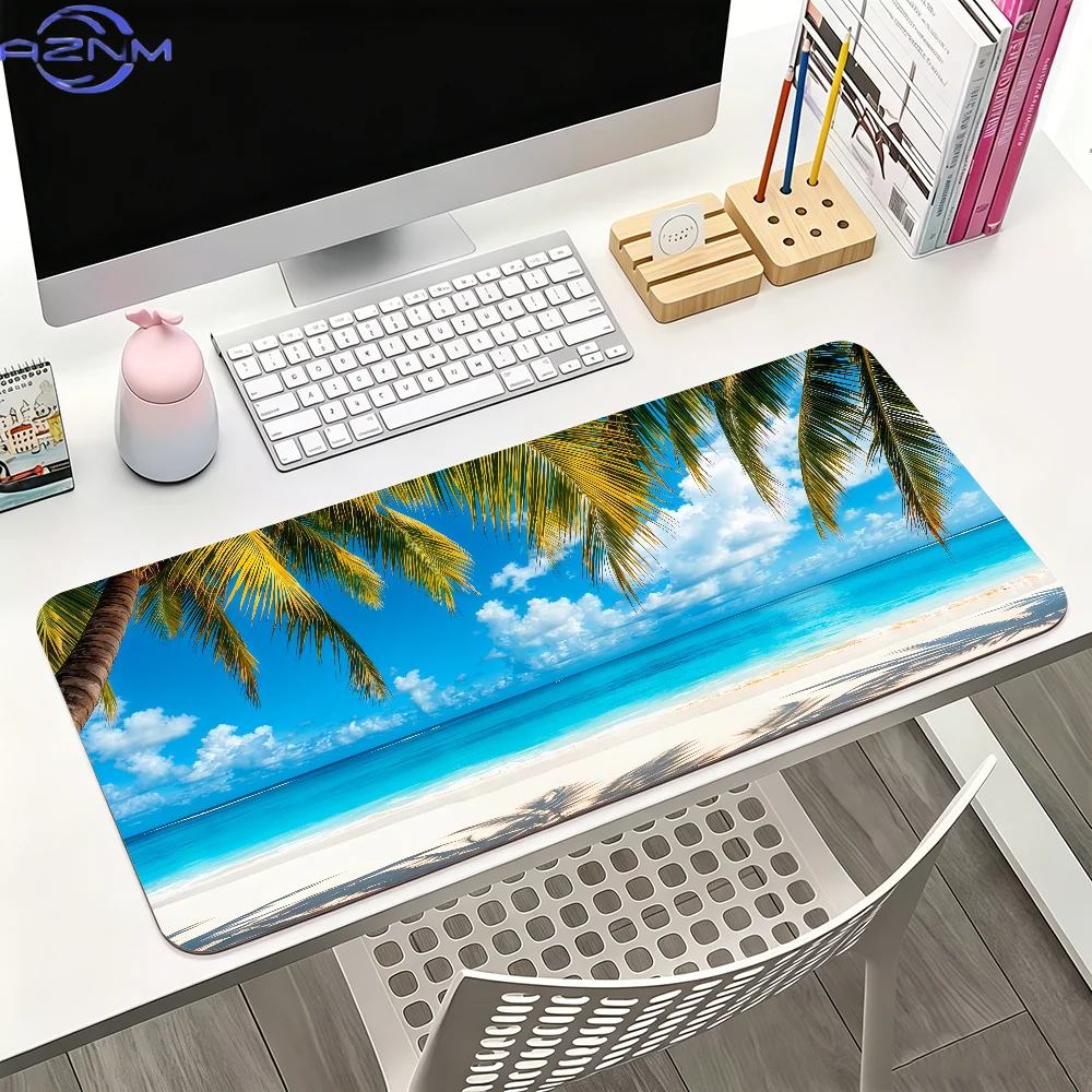 Summer Beach Scene Mouse Pad For Office Gaming And Keyboards Non-Slip Large Waterproof