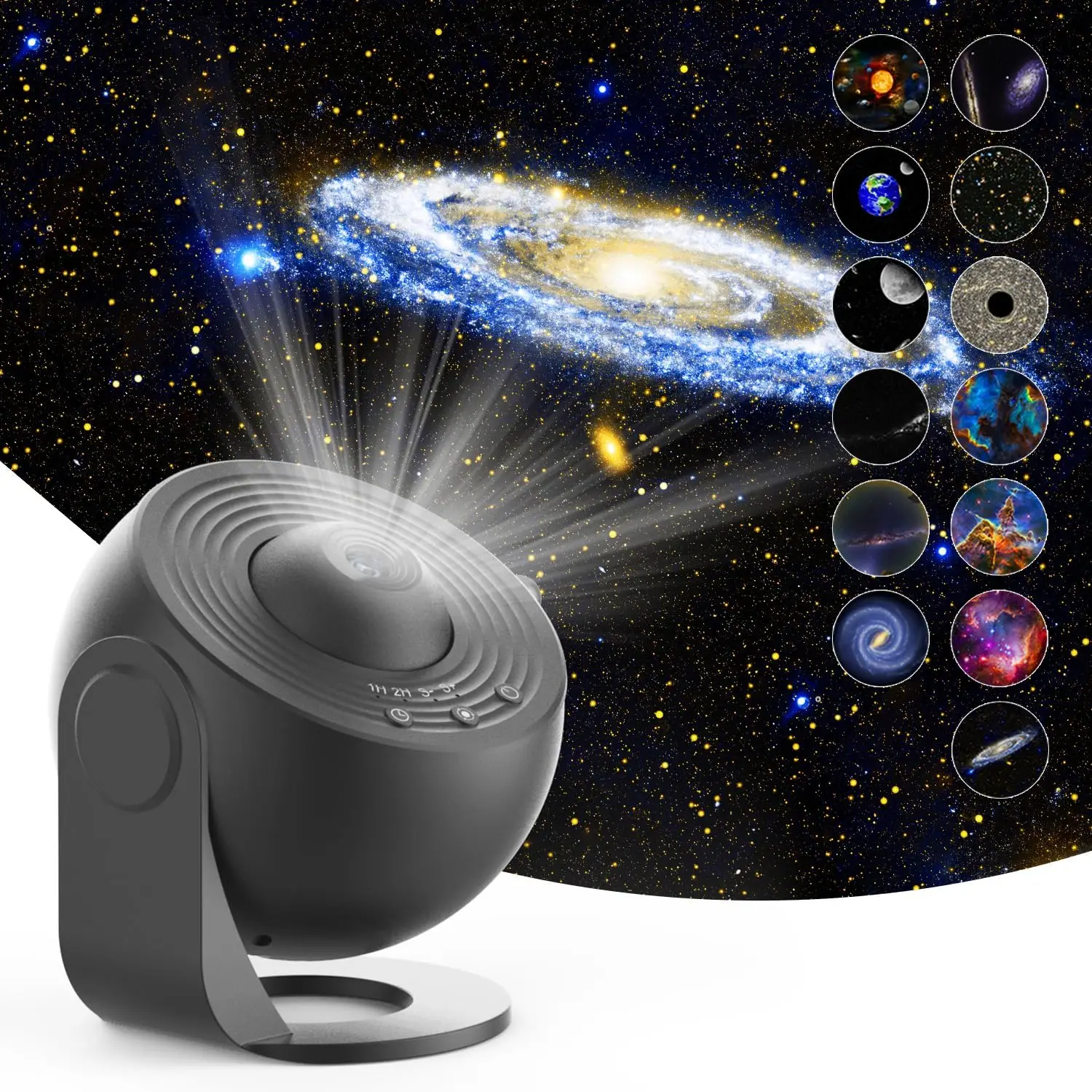 Projektor gwiazdowy Lampka nocna Projekcja gwiezdnego nieba 360° °   Obrotowy projektor planetarium Galaxy do dekoracji pokoju Lampa projektora kosmicznego