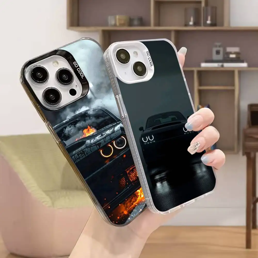

Car D-Dodge Cool Black Phone Case For iPhone 16,15,14,13,12,11,Mini,Pro,SE,MAX White Matte Shockproof Cover