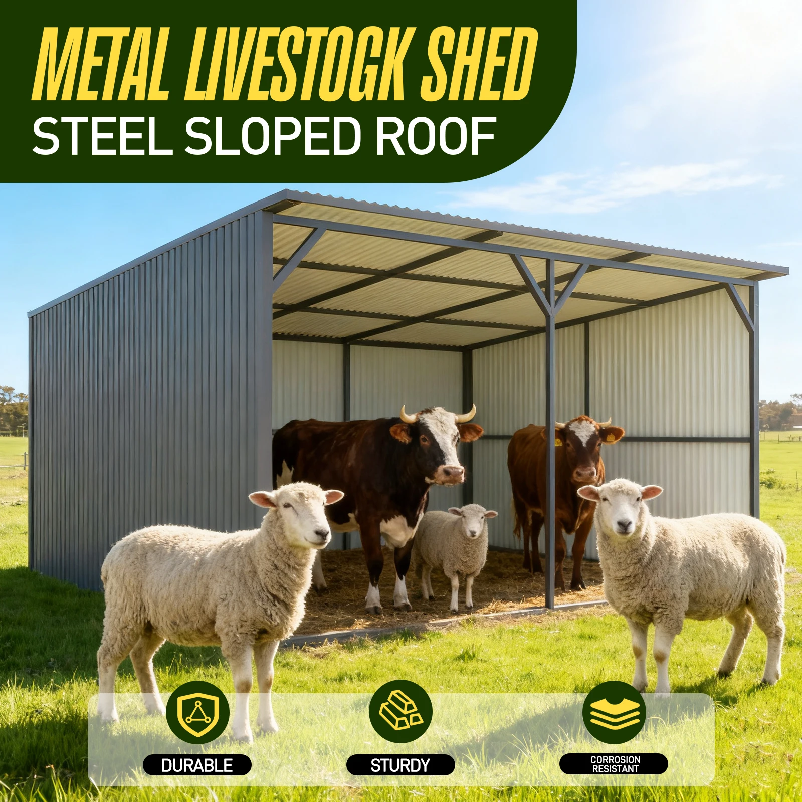 

Mental Carport Welded Canopy 13x20/13*13 Heavy Duty,Sheds & Outdoor Storage for Farmers Or Landowners,Outdoor Shed Used