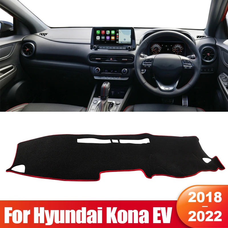 

For Hyundai Kona 2017 2018 2019 2020 2021 2022 EV Car Dashboard Sun Shade Cover Instrument Panel Mat Non-slip Pad Accessories