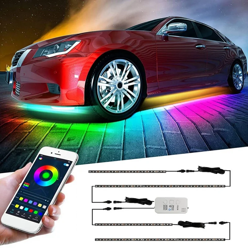 Car Symphony Chassis Light Voice Control APP Colorful Streaming Marquee Trim Light Atmosphere Light For SUV Truck