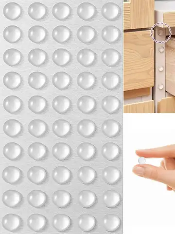 100Pcs Self Adhesive Door Stopper Rubber Damper Buffer Cabinet Bumpers Silicone Furniture Pads Cushion Protective Pads
