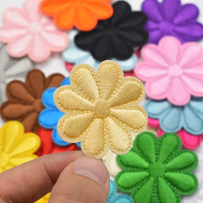 10Pcs Embroidery Sunflower Flowers Sew Iron On Patches Badges For Dresses Bag Hat Jeans Clothes Applique DIY Crafts Accessories