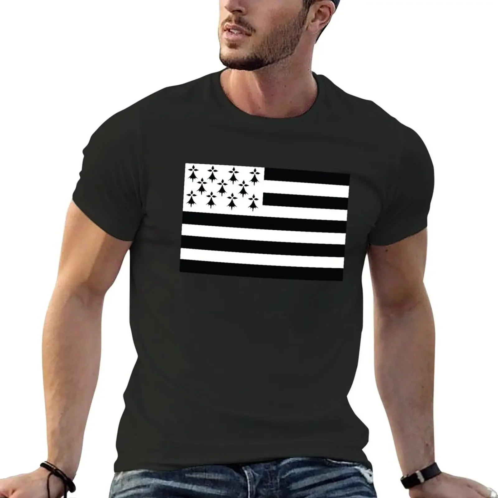 

Gwenn ha Du drapeau breton T-Shirt sports fans summer clothes heavy weight t shirts for men