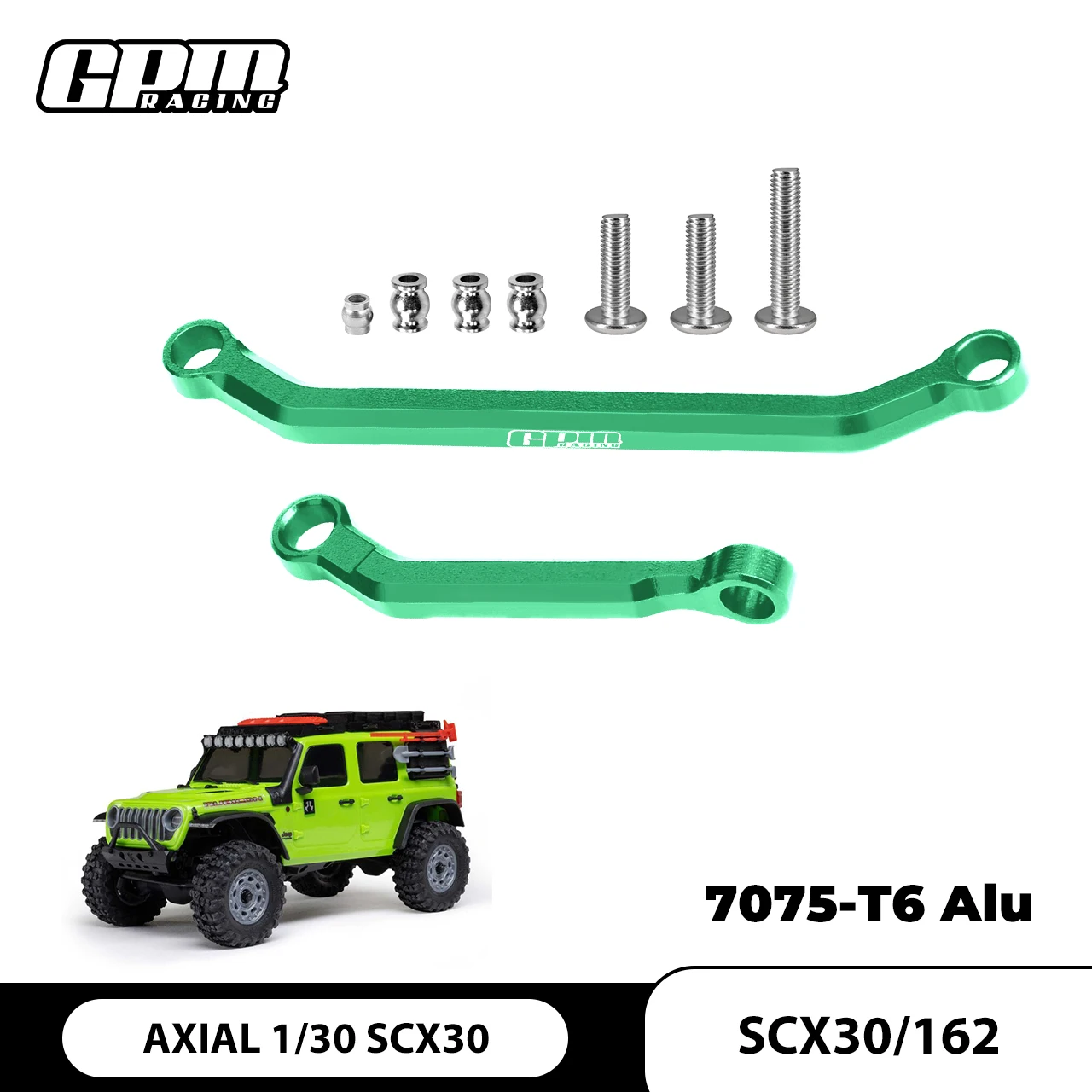 GPM 7075 Alloy Tie Rod Link & Drag Link Set AXIAL 1/30 SCX30 Ford Bronco Jeep