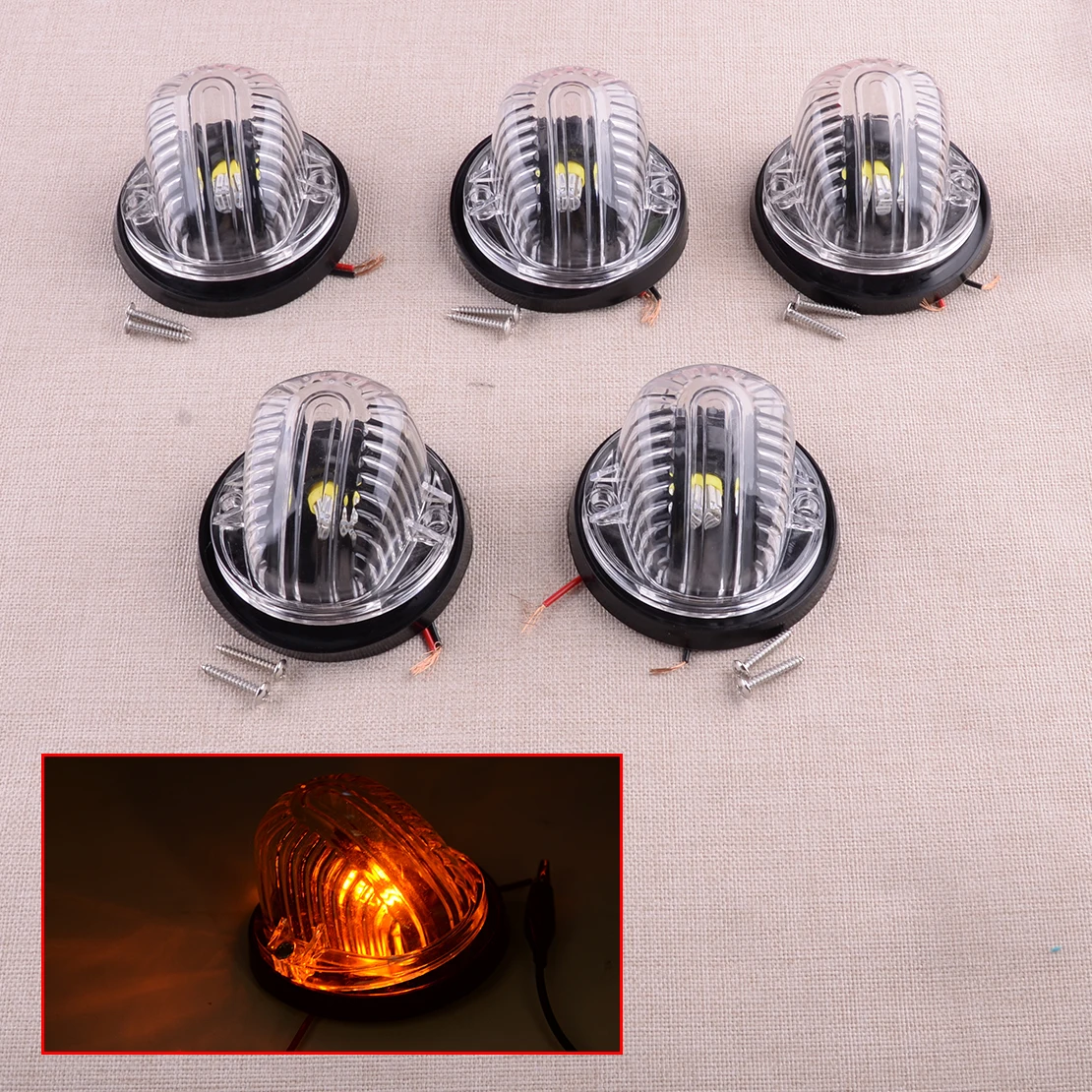 

1 комплект прозрачных габаритных огней на крыше кабины, подходящих для Chevrolet GMC серии C K