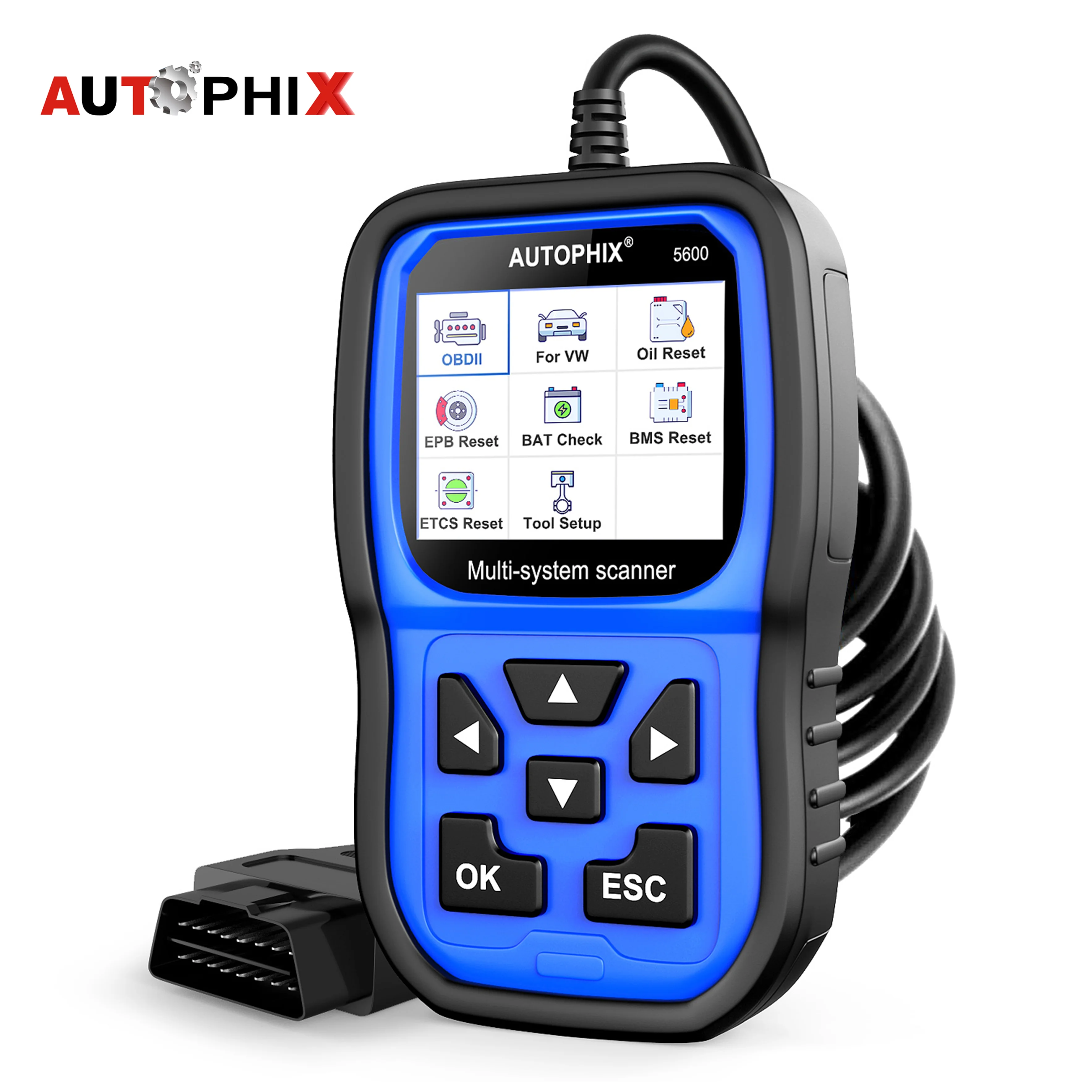 

AUTOPHIX 5600 OBD2 Automotive Scanner TPMS Engine ABS SAS EPB Battery Registration Full System Car Diagnostic Tool for VW Audi