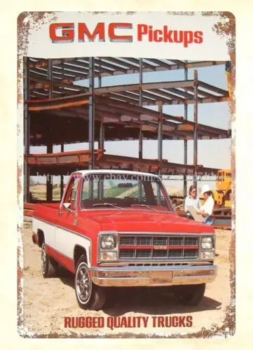 wall posters 1980  Pickup Truck car auto 4 Wheel Drive metal tin sign