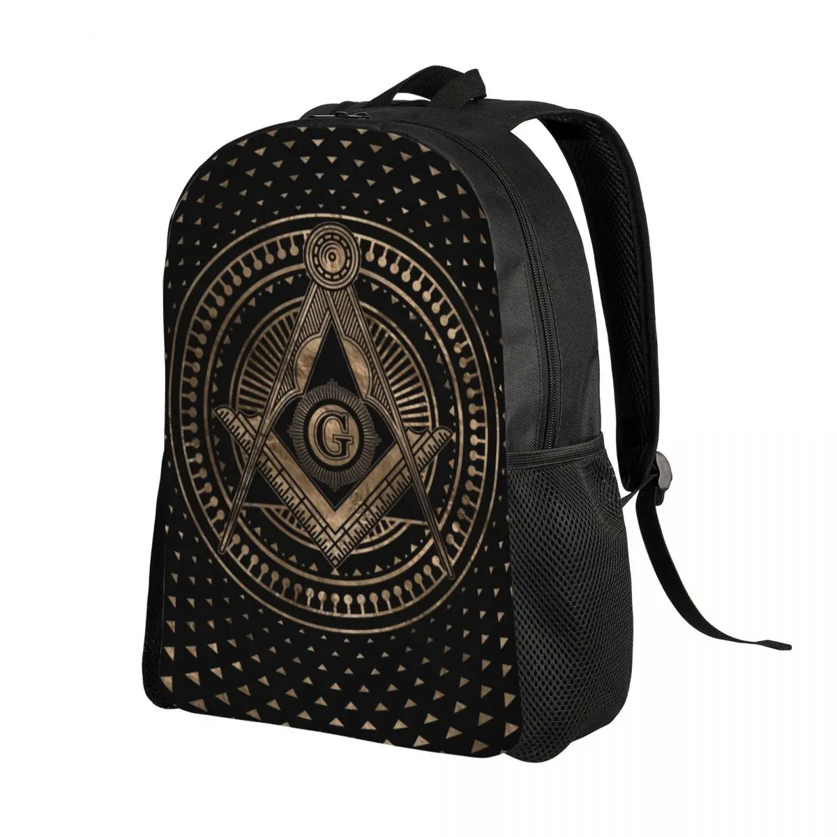 Custom Freemasonry Masonic Mason Symbol Travel Backpack Women Men School Laptop Bookbag Freemason College Student Daypack Bags