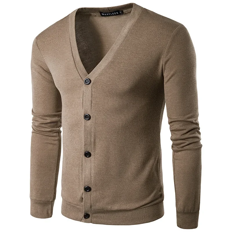 

2023 Spring New Casual Men's Fashion Solid V-Neck Knit Loose Size Fashion Versatile Personalized Cardigan