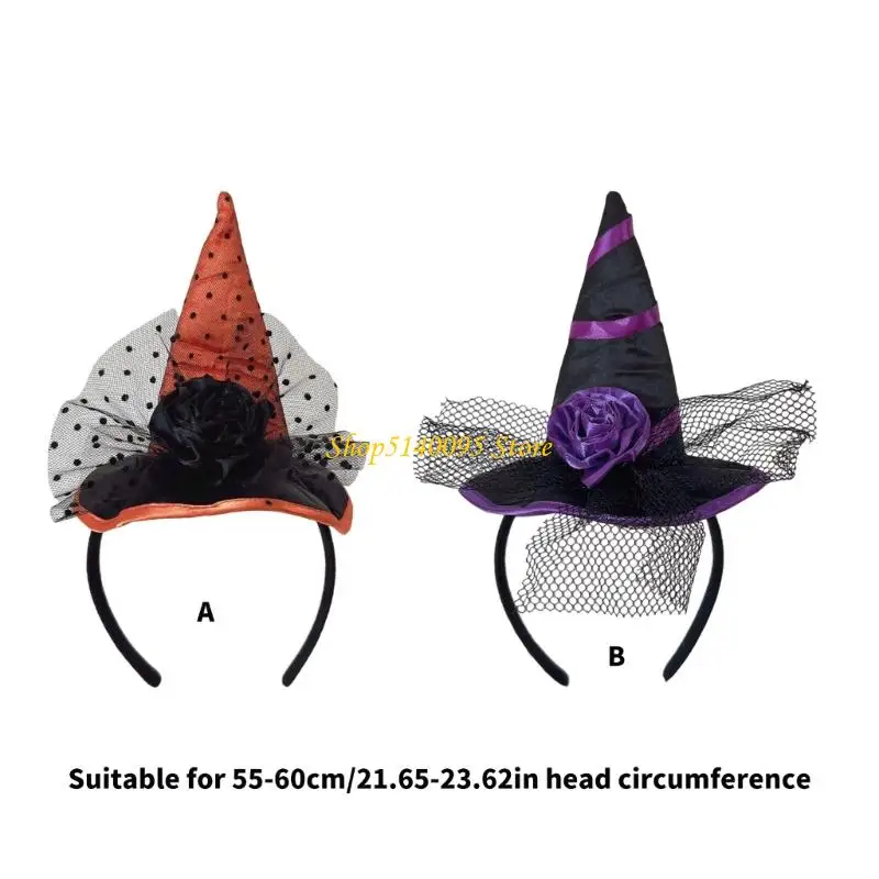 DXAE Comfortable Witch Headwear For Halloween Parties Kids Adults Soft Lightweight Costume Hair Accessory