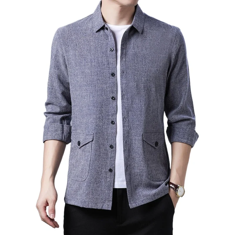 and Spring Autumn Long Sleeve Men's New Fashion Retro Wear Casual Large Size Loose Shirt