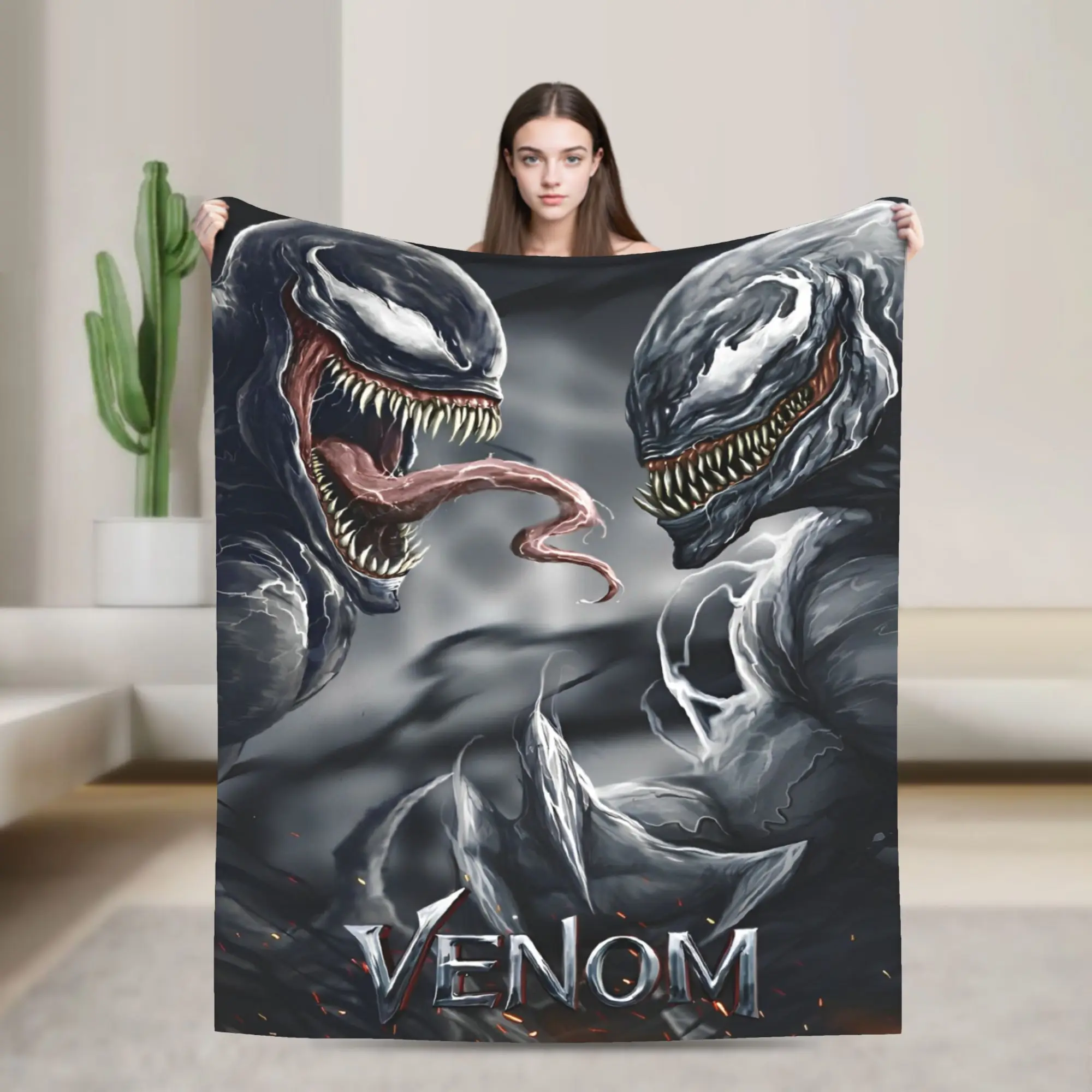 Soft Warm BlanketsKids Travel Venom Bedding Throws  Flannel Bedspread For Living Room Comfortable Sofa Bed Cover