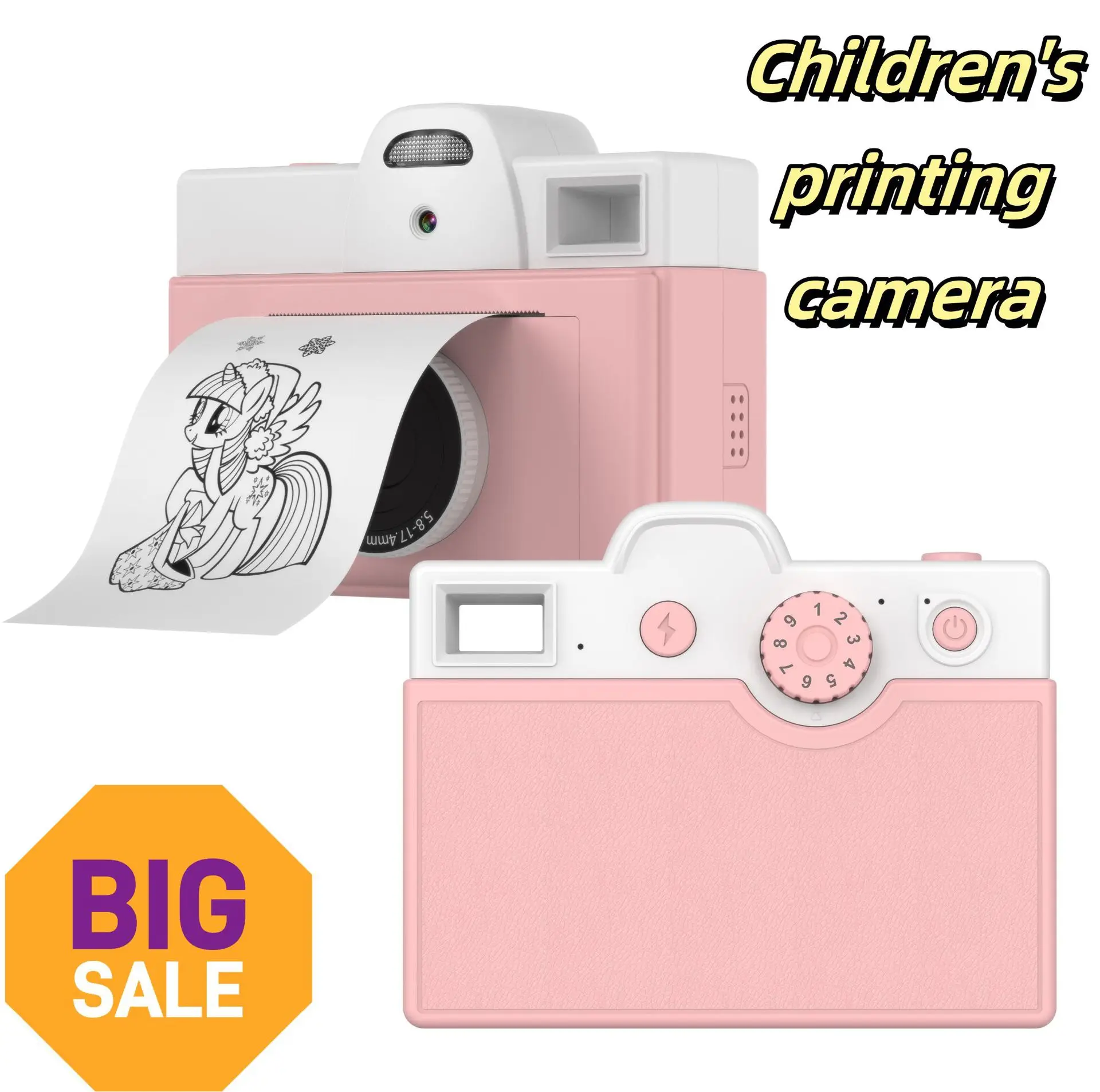 2400W Pixel Photo Video Mobile Phone Connection Instant Print 4-in-1 Kids Instant Camera HD Photo Video Digital Camera Toys Gift