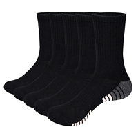 YUEDGE Mens Athletic Hiking Socks Breathable Cotton Moisture Wicking Casual Work Socks for Men Size 37-46, 5 Pairs