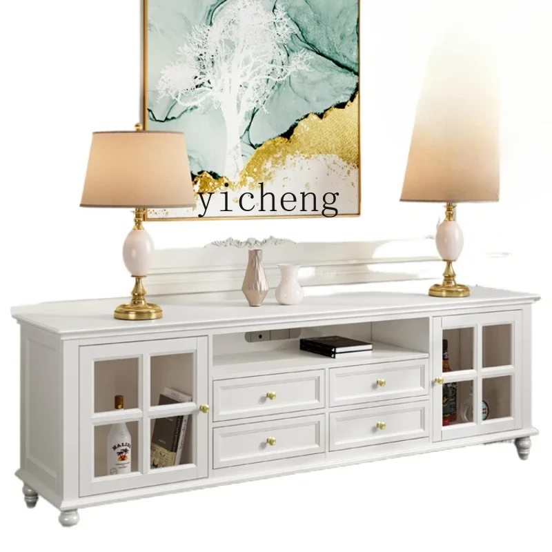 

ZK Solid Wood Light Luxury TV Low Cabinet Combination Modern Style Living Room Small Apartment Bedroom Cabinet High