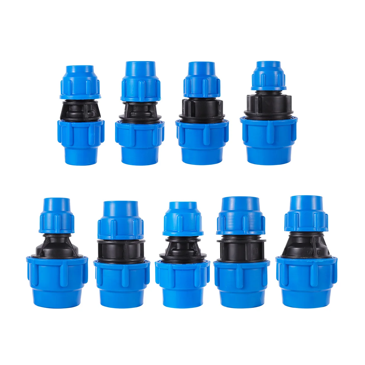 PE Pipe Joint Accessories 20/25/32/40/50mm Thickened Straight Quick Coupling Variable Diameter Direct Connect Union Black/Blue