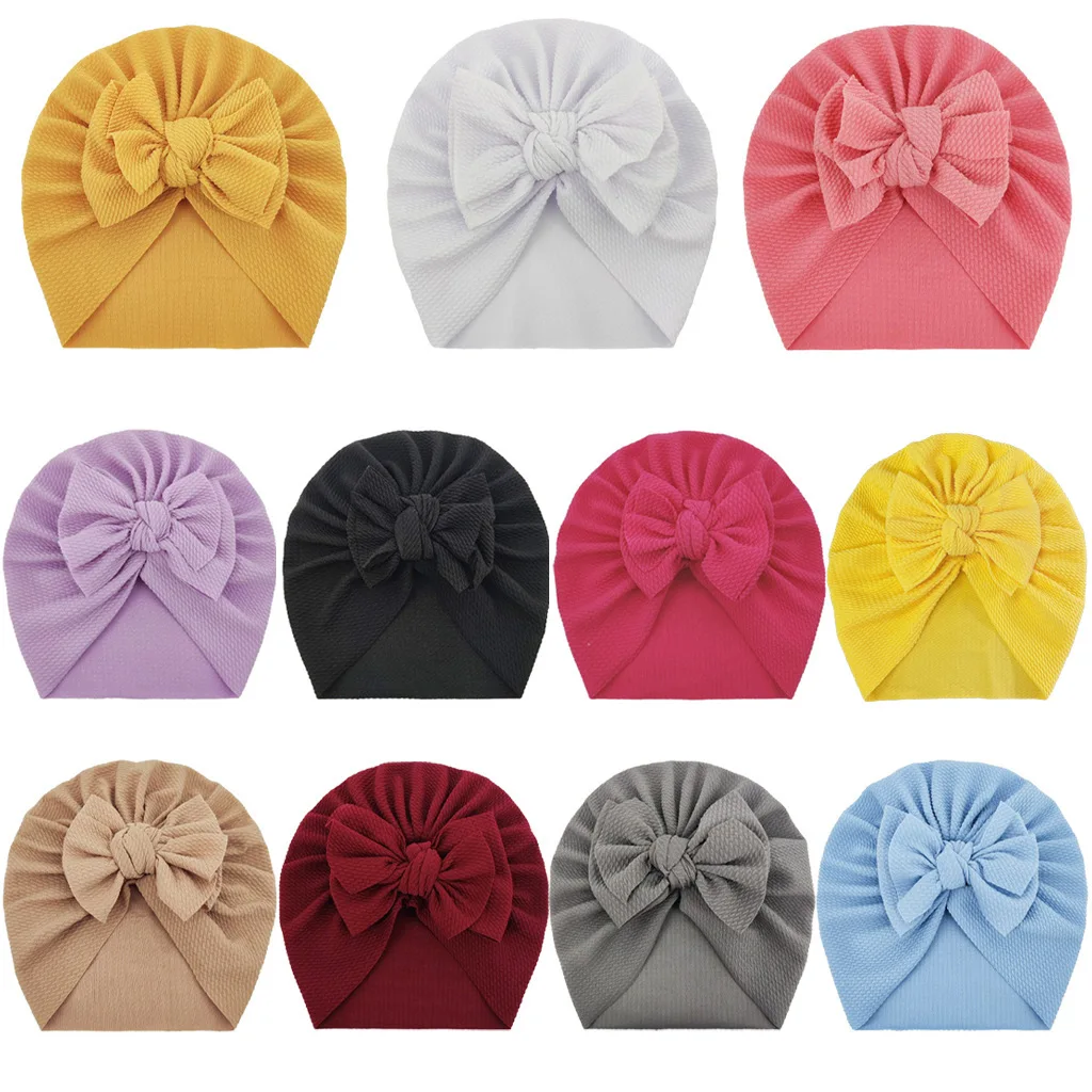 Baby Accessories for Newborn Toddler Kids Baby Girl Boy Turban Cotton Beanie Hat Winter Cap Knot Solid Soft Hospital Caps