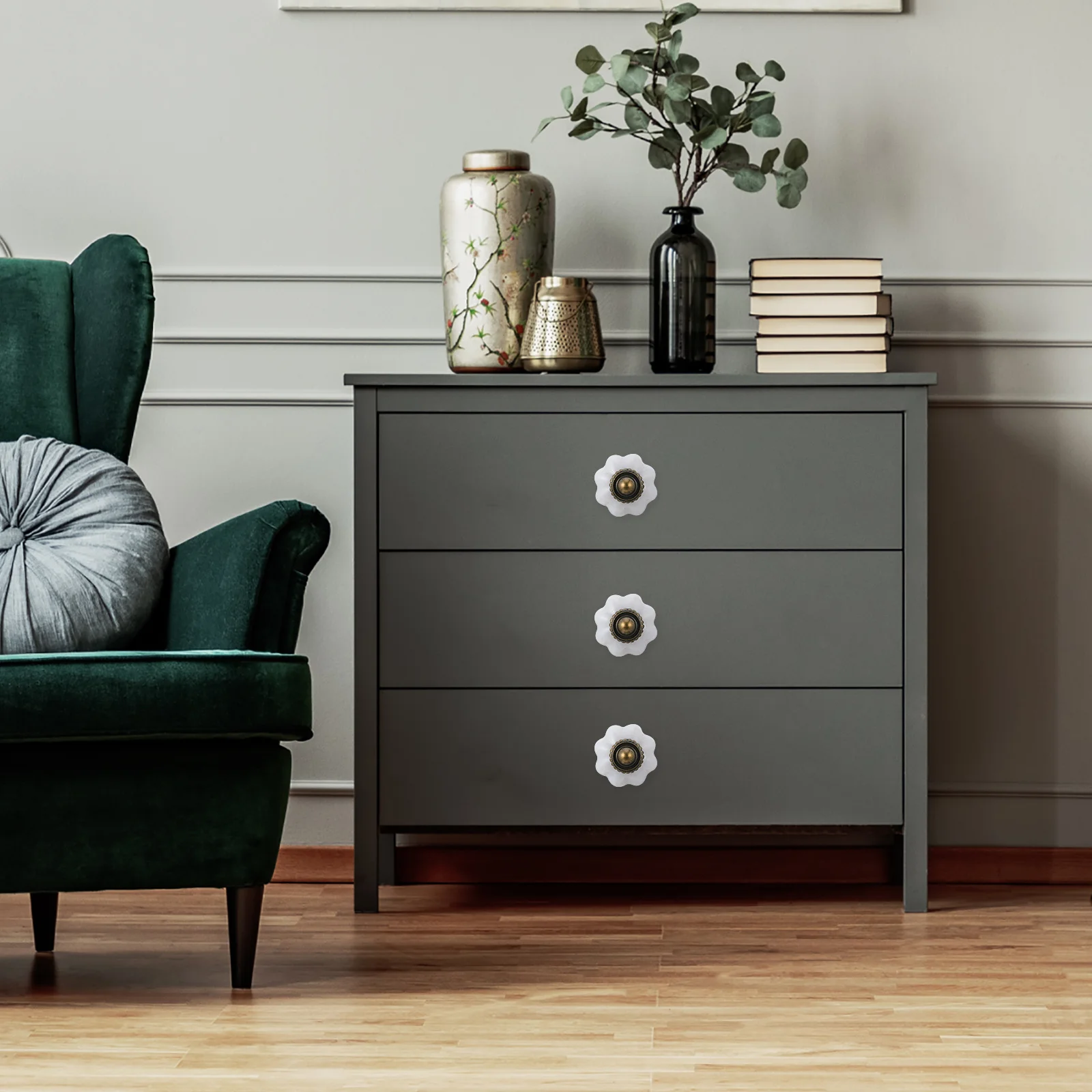 

24Pcs Pumpkin Shape Drawer Knobs Acrylic Cabinet Pull Handles Retro Design Cupboard Door Pull Handle Home Furniture Accessory