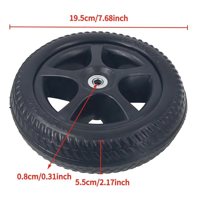 9X2 55-134 Rear Wheel Assembly Anti Slip Rubber Shockproof Explosion Proof Scooter Baby Stroller, Children's Tricycle Accessory