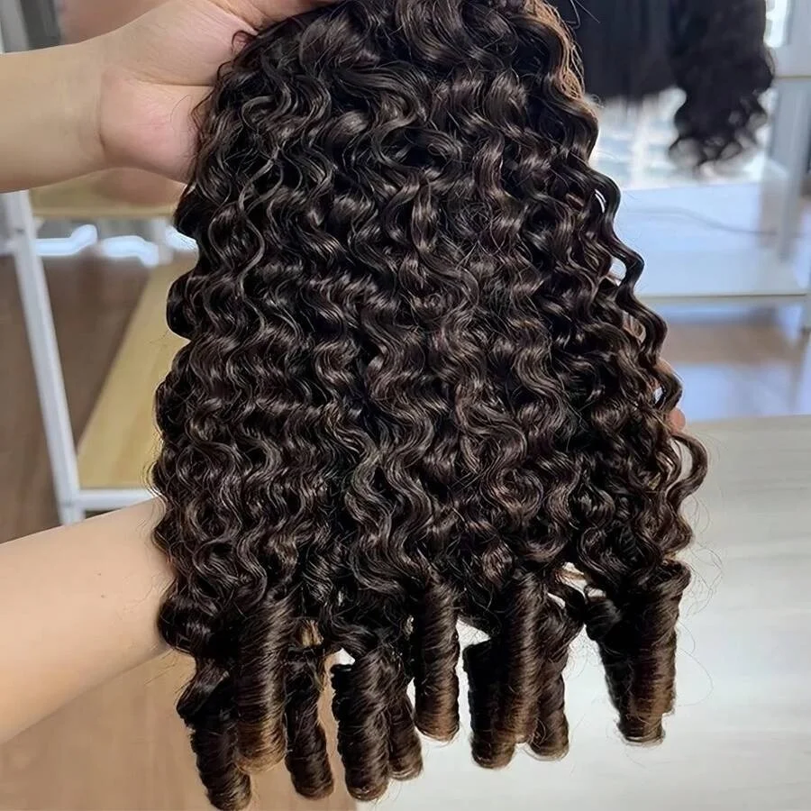 

14A Burmese Curly Bundles Human Hair Deep Wave Human Hair Bundles Hair Extensions Curly Bundles Human Hair End Unprocessed