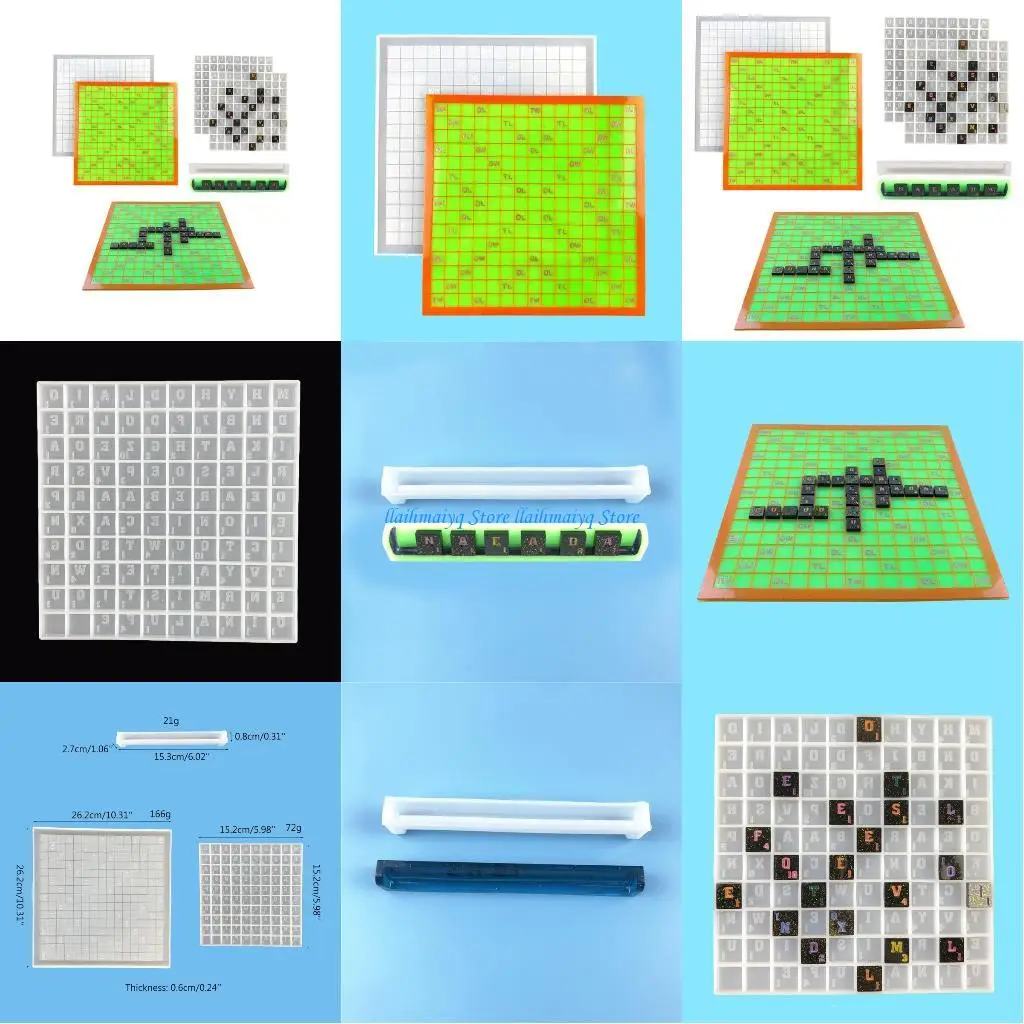 

573B English Letters UV Crystal Epoxy Mold Spelling Words Game Resin Silicone Mould DIY Crafts Jewelry Casting Tool