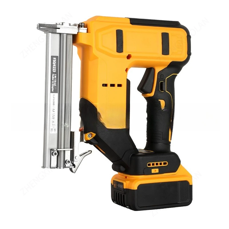 

Brushless 2 in 1 Nail Gun for 18G Brad Nails and Staples, Cordless Lithium Battery Woodworking Electric Nailer Power Tool
