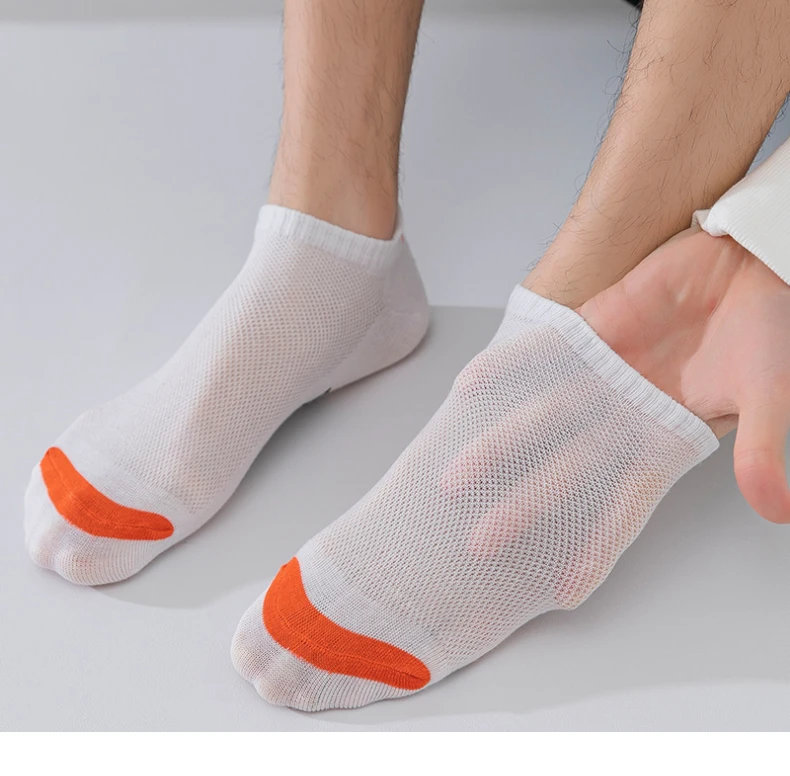 5 Paar bunt gefärbte Knöchelsocken für Herren, atmungsaktiv, modisch, lässig, Street-Style, desodorierend, unsichtbare Reise-Laufsocken – Detail 8
