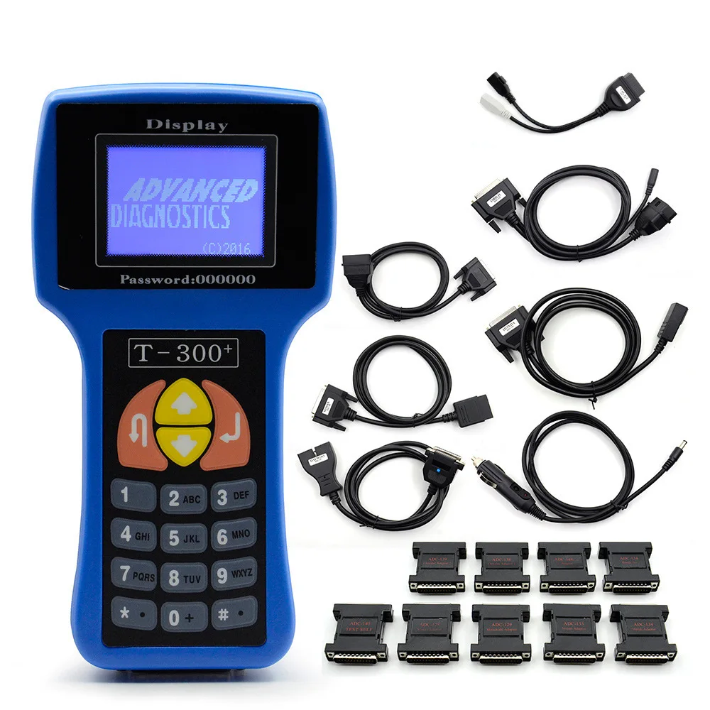 Car Diagnostic Programmer Tool For T300 V23.9 Main Unit Auto Transponder Key Decoder Blue/Black English Spanish