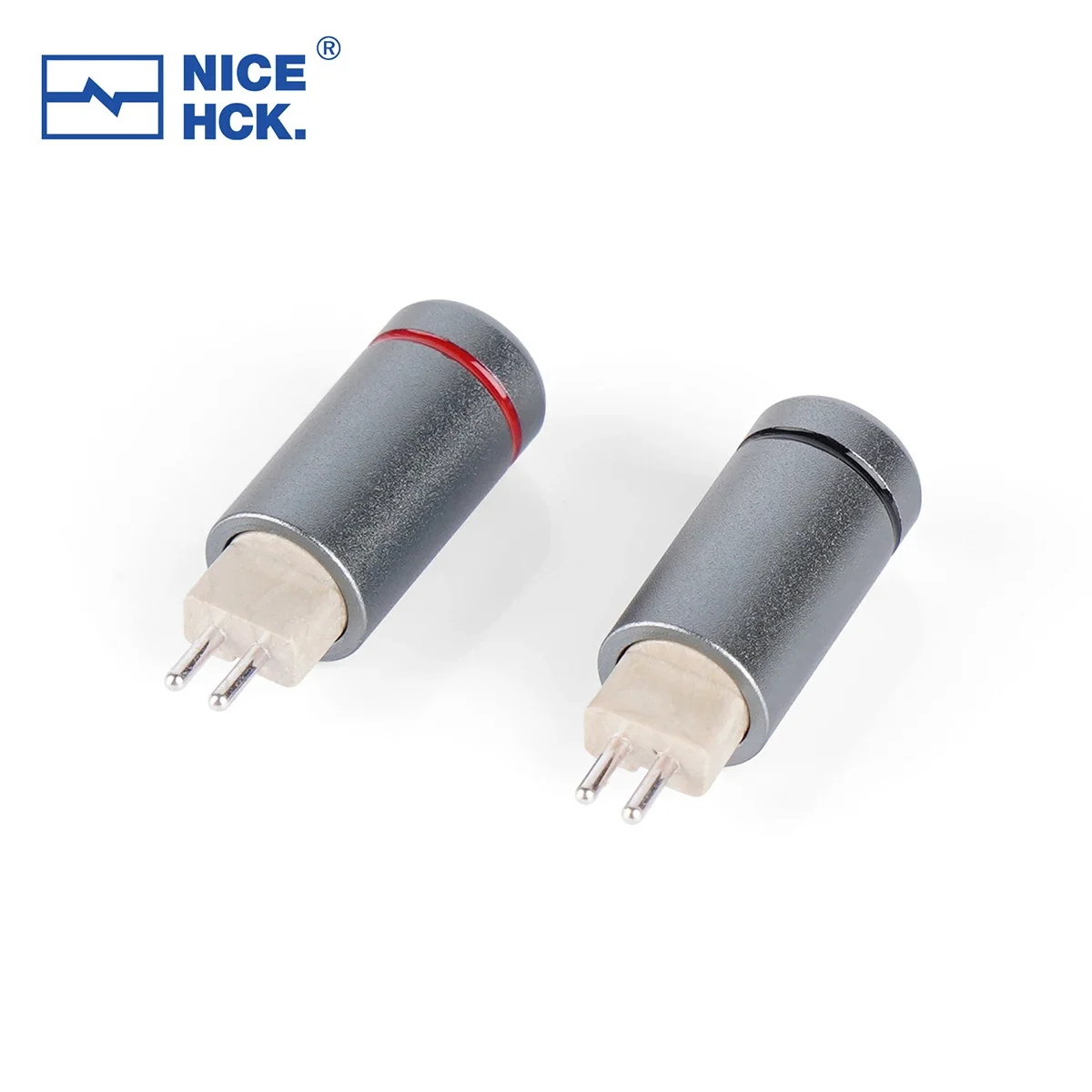 NICEHCK DIY Cable de auriculares HiFi Kit de accesorios de repuesto Chapado en plata OFC 2 pines conversión de conector de plástico gris