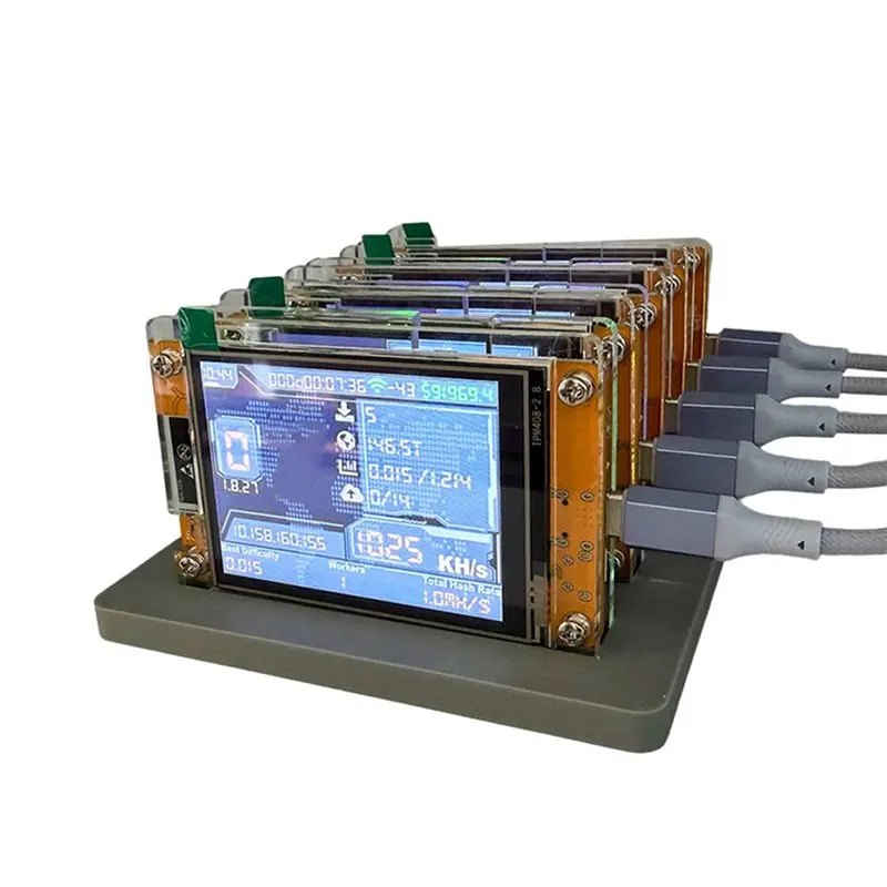 Upgraded Harshrate Home BTC 5X 1030KH/S Nmminer Nerdminer+ 5 Slots Base Bitcoin Crypto Solo Miner 2.8